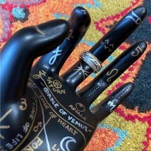 Vintage 18kt GE Two Tone Etched Band